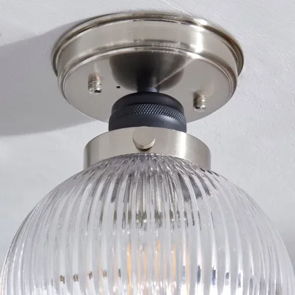Round Flush Ceiling Light Dimmable - Chrome