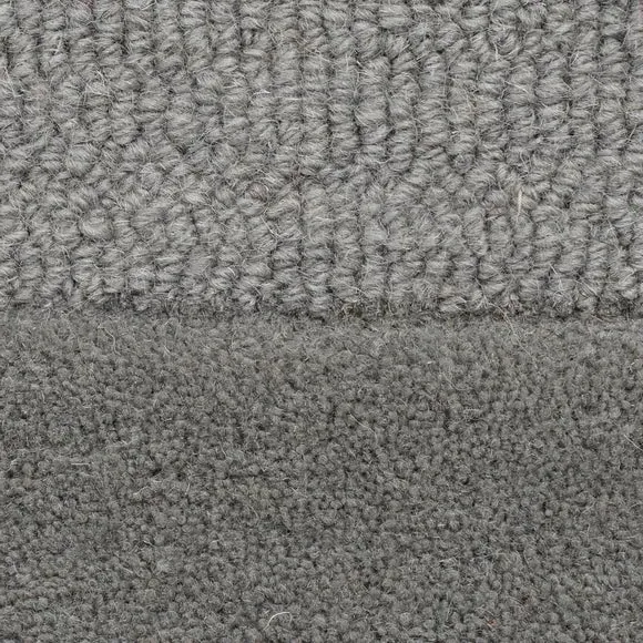 Round Geometric Rug - Grey, Wool