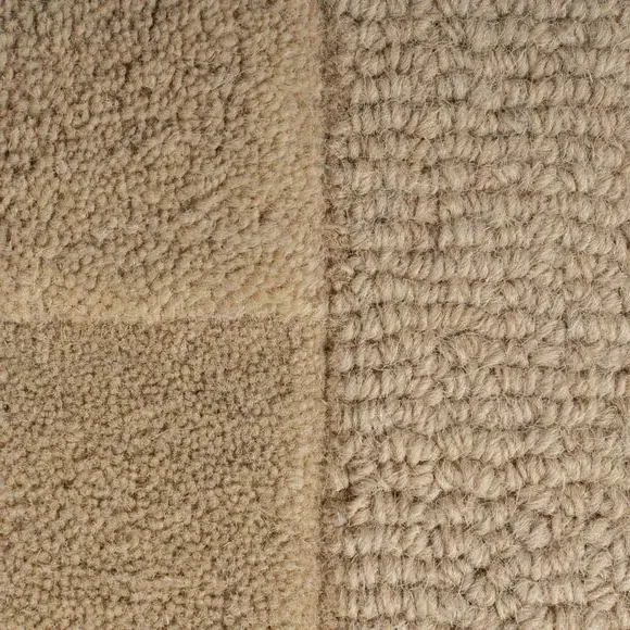 Round Geometric Rug - Natural, Wool