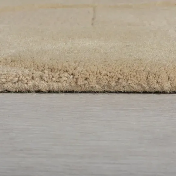 Round Geometric Rug - Natural, Wool