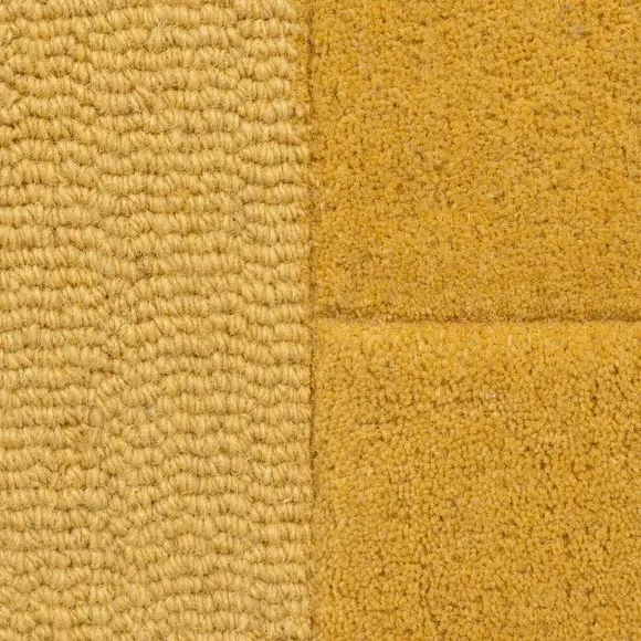 Round Geometric Rug - Ochre, Wool