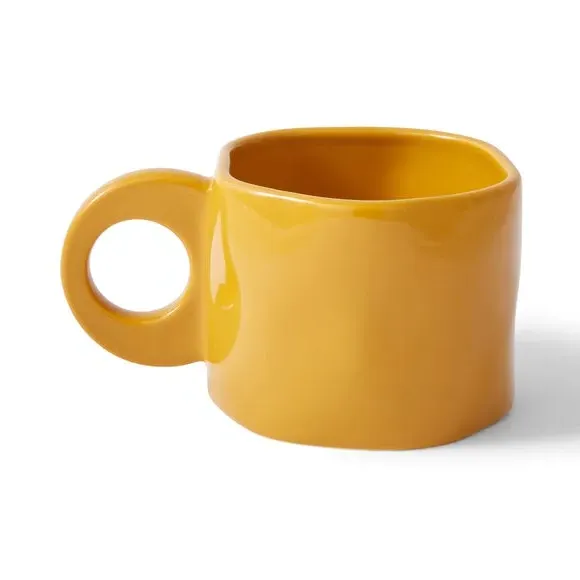 Round Handle Mug - Ochre, Stoneware