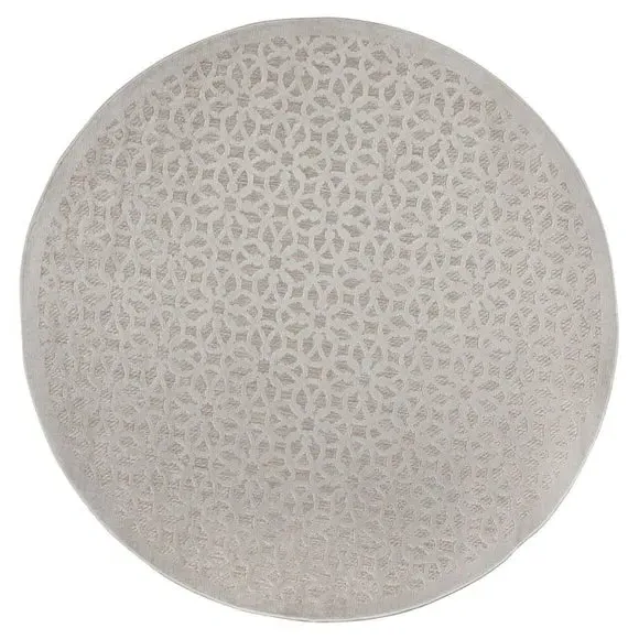 Round Indoor Outdoor Rug - Natural, Polypropylene