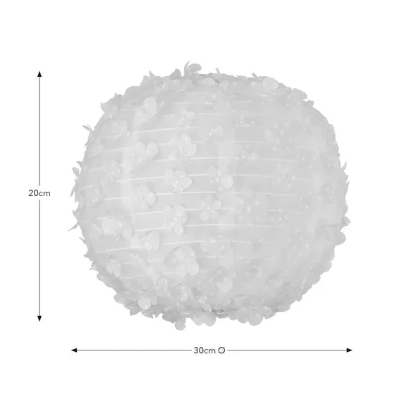 Round Lamp Shade with Floral Applique - Multicolor