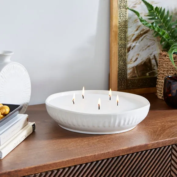Round Multi Wick Candle - White image
