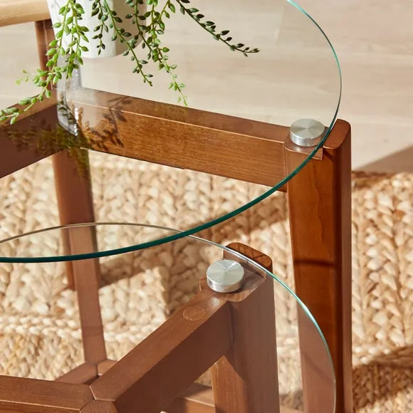 Round Nest of Tables - Dark Wood, Ash