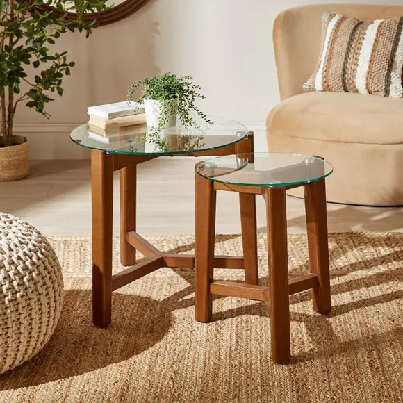 Round Nest of Tables - Dark Wood, Ash image