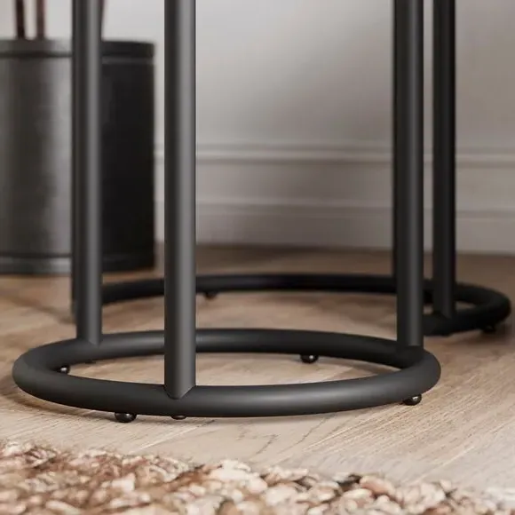 Round Nest of Tables - Pine, Metal