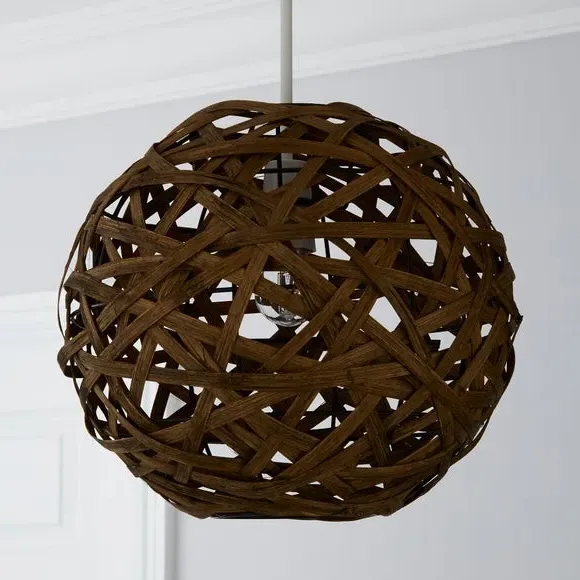 Round Pendant Shade Easy Fit - Bamboo