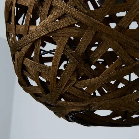 Round Pendant Shade Easy Fit - Bamboo