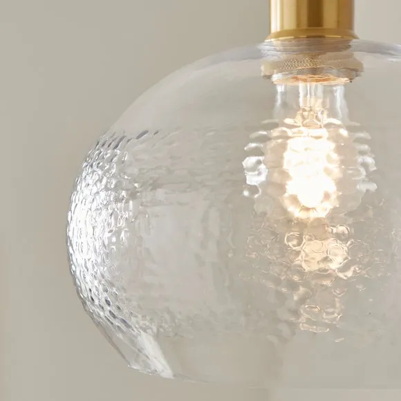 Round Pendant Shade Easy Fit - Clear, Metal