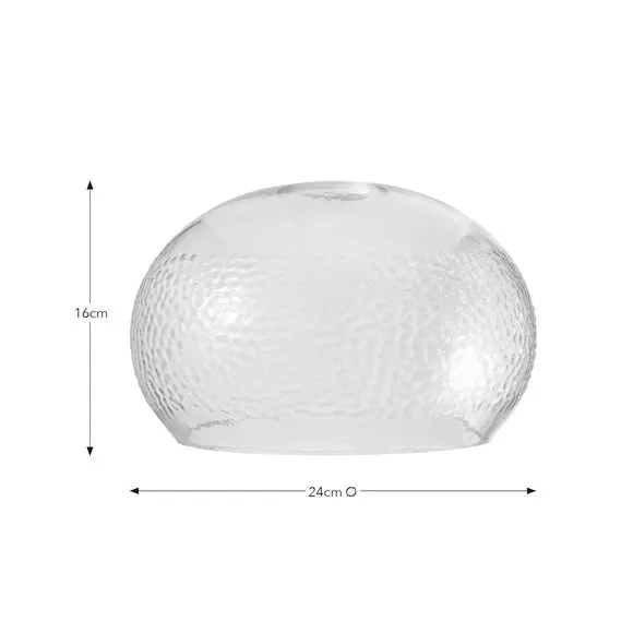 Round Pendant Shade Easy Fit - Clear, Metal