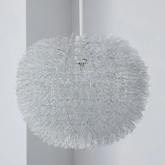 Round Pendant Shade Easy Fit - Silver, Mesh