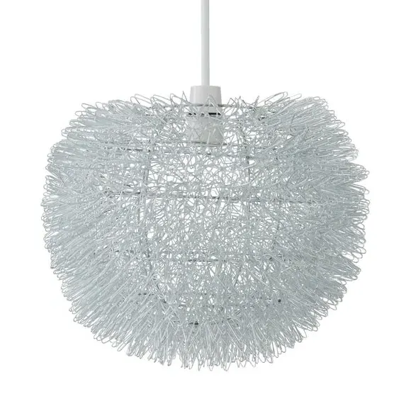 Round Pendant Shade Easy Fit - Silver, Mesh