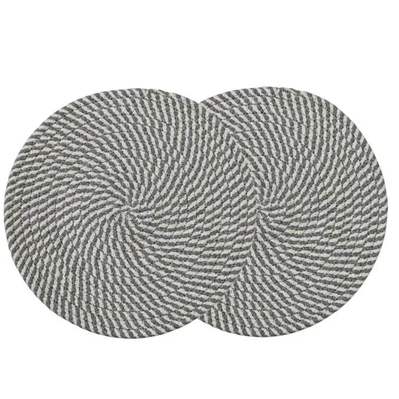 Round Placemats Set of 2 - Blue, Woven image