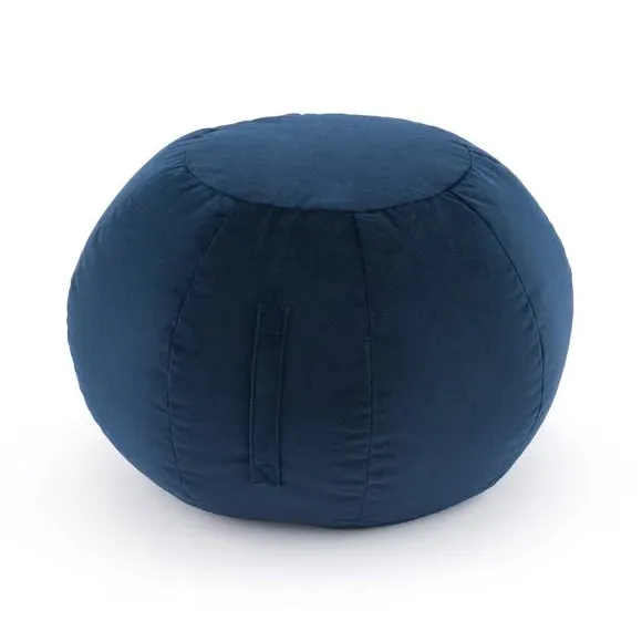 Round Pouffe Ball Shape - Navy, Velvet
