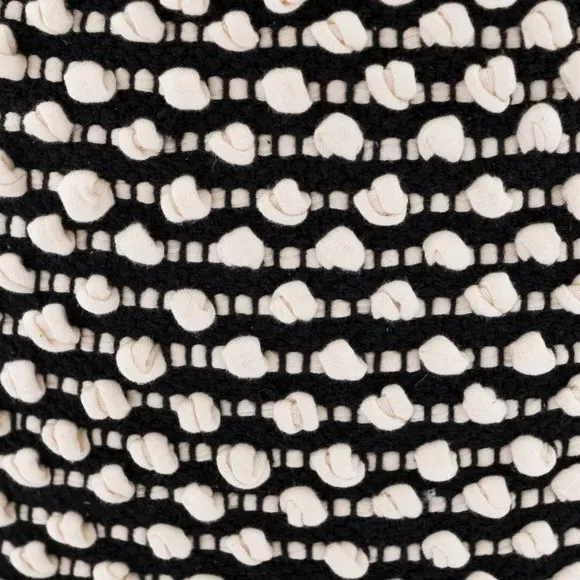 Round Pouffe with Bobble Texture - Black