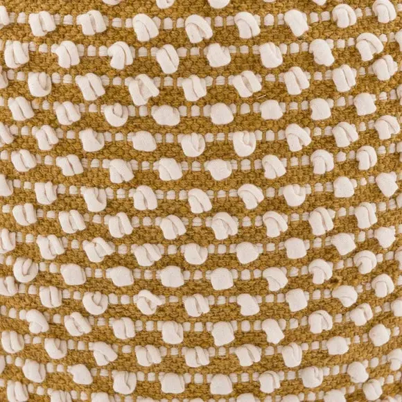 Round Pouffe with Bobble Texture - Ochre