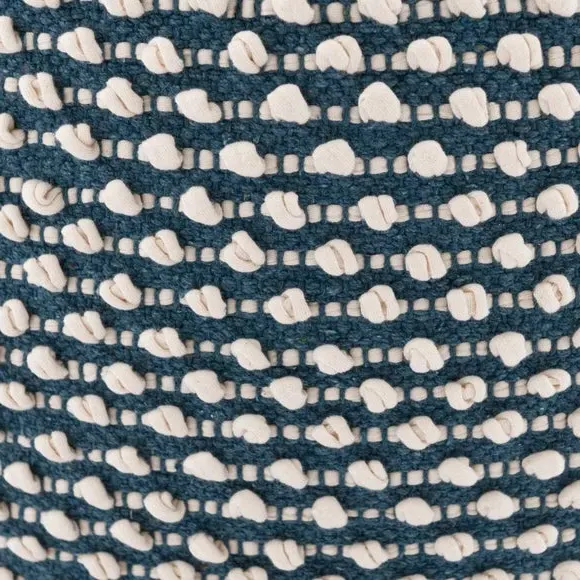 Round Pouffe with Bobble Texture - Pacific Blue