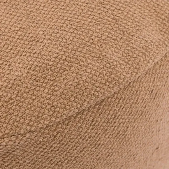 Round Pouffe with Polybeads - Camel, Cotton
