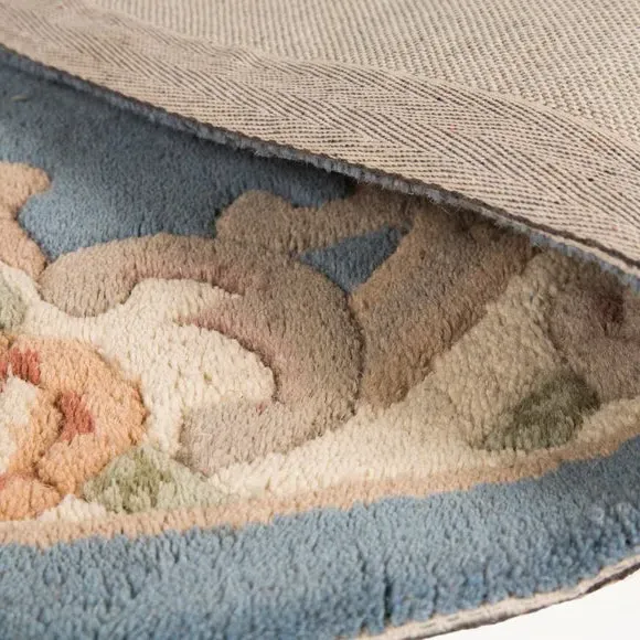 Round Rug Hand Carved - Fawn, Wool