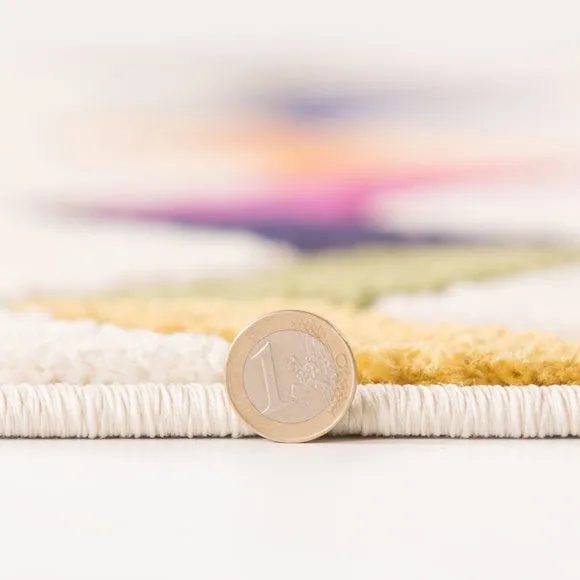Round Rug Hand-Carved - Multicoloured, Polypropylene
