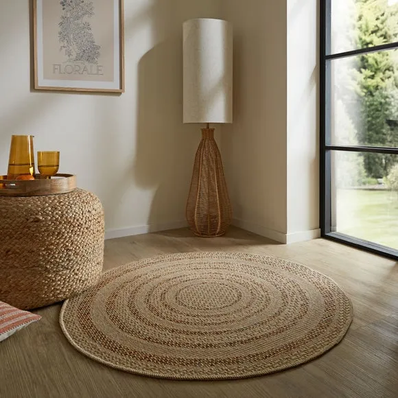 Round Rug Indoor Outdoor - Natural, Polypropylene