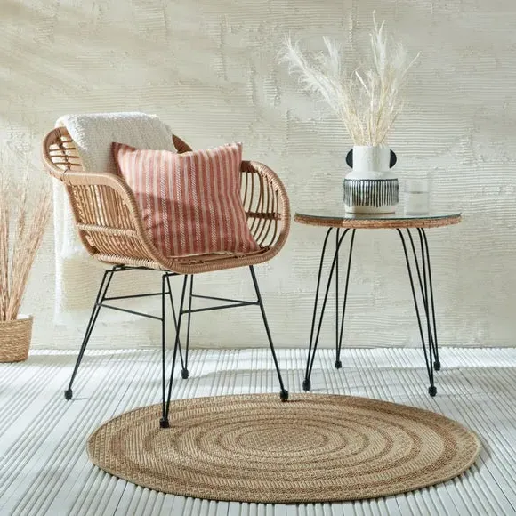 Round Rug Indoor Outdoor - Natural, Polypropylene image