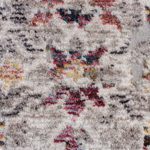 Round Rug Traditional Pattern - Silver, Polyester