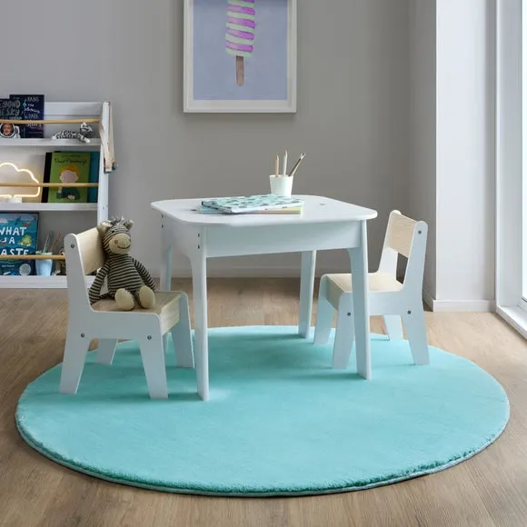 Round Rug with Plush Pile - Aqua, Polyester image