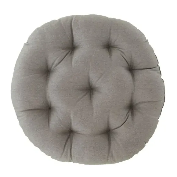 Round Seat Pad Quilted - Grey, Cotton