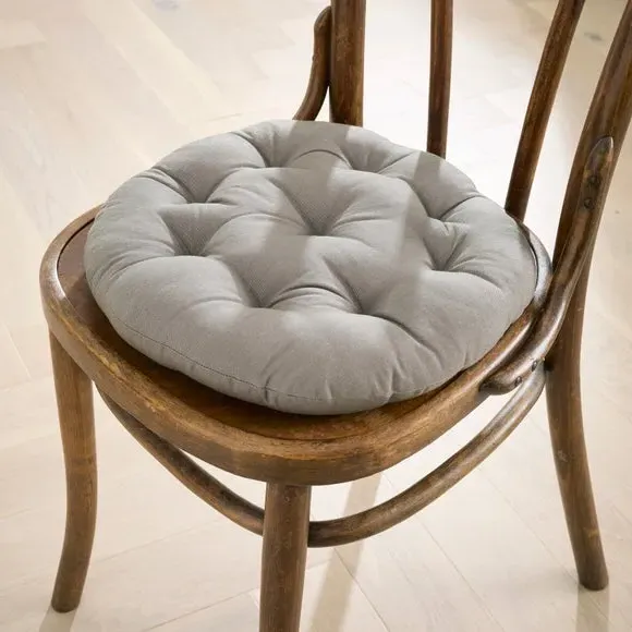 Round Seat Pad Quilted - Grey, Cotton image