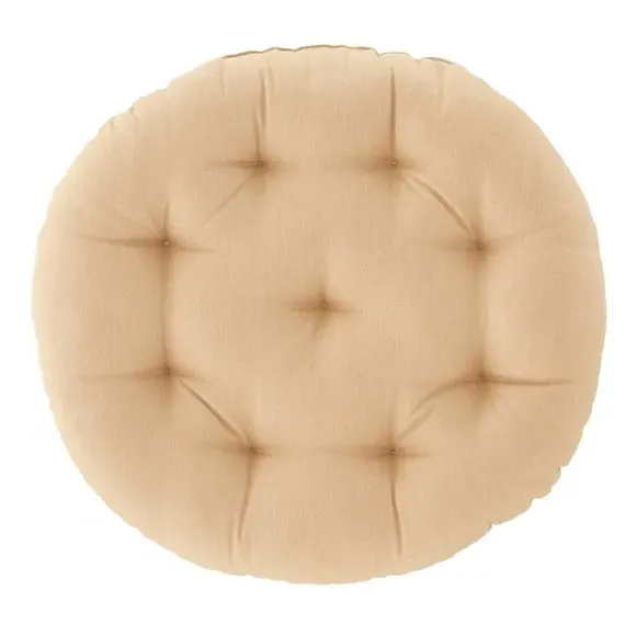 Round Seat Pad Quilted - Natural, Cotton