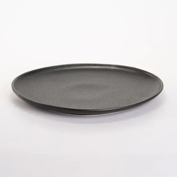 Round Serving Platter - Black, Stoneware