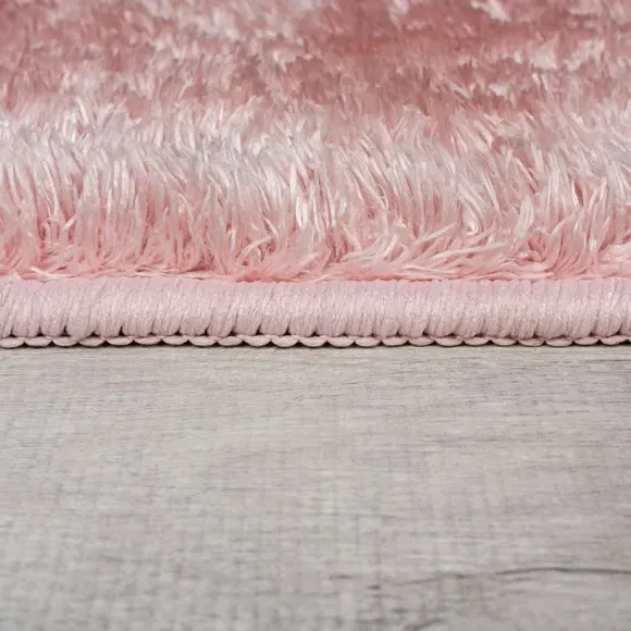Round Shag Rug with Sheen - Blush