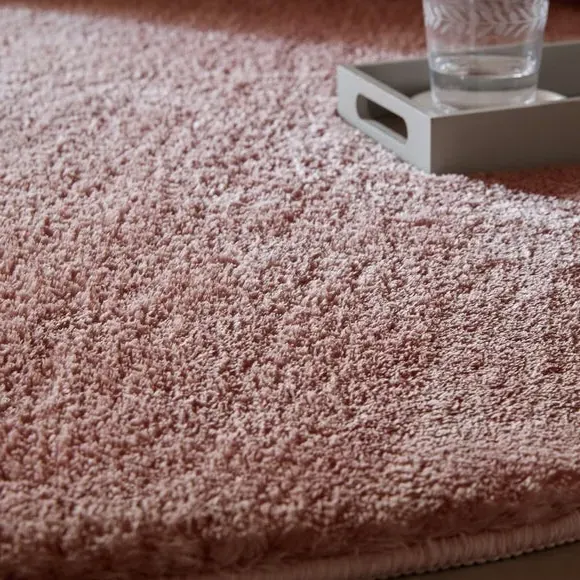 Round Shag Rug with Sheen - Blush