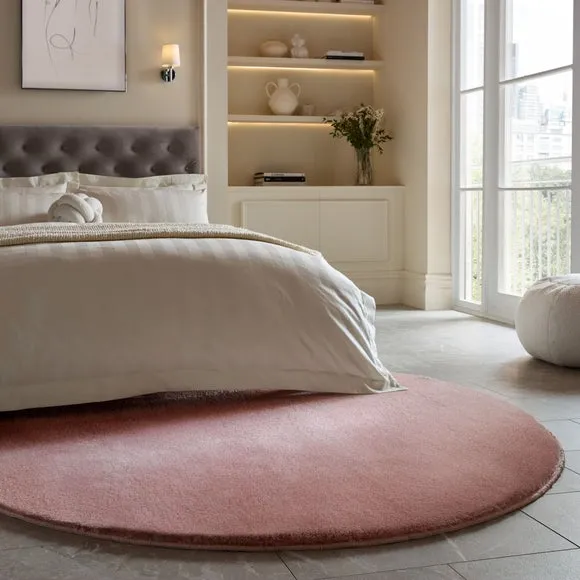 Round Shag Rug with Sheen - Blush