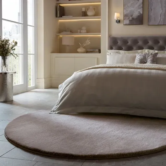 Round Shag Rug with Sheen - Grey image