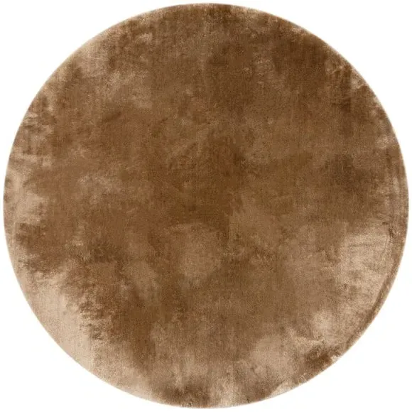Round Shag Rug with Sheen - Natural