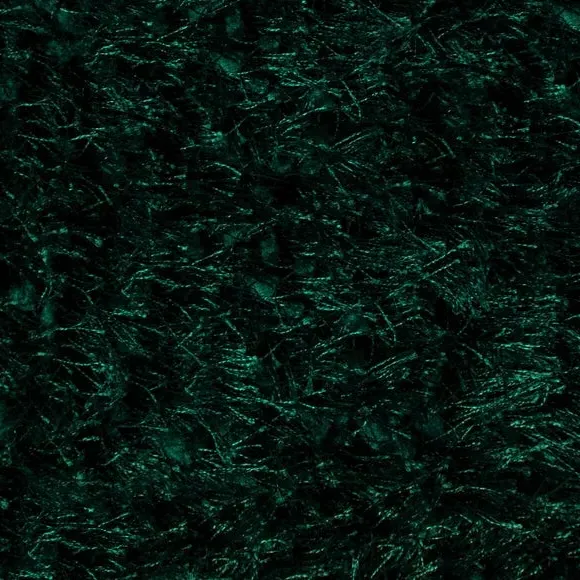 Round Shaggy Rug - Bottle Green, Polyester