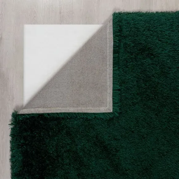 Round Shaggy Rug - Bottle Green, Polyester