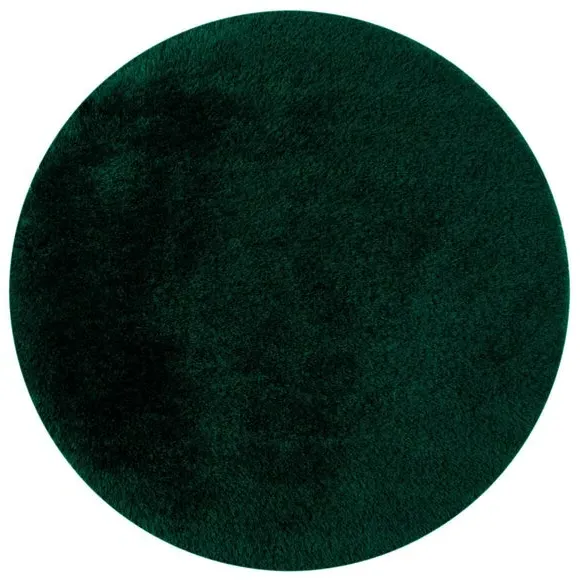 Round Shaggy Rug - Bottle Green, Polyester