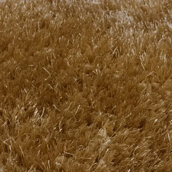 Round Shaggy Rug - Caramel, Polyester