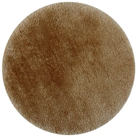 Round Shaggy Rug - Caramel, Polyester