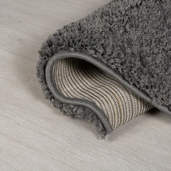 Round Shaggy Rug - Charcoal, Polypropylene