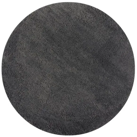 Round Shaggy Rug - Charcoal, Polypropylene