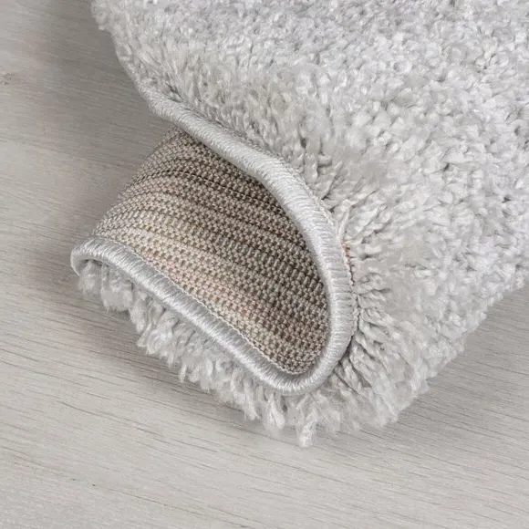 Round Shaggy Rug - Grey, Polypropylene