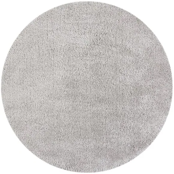 Round Shaggy Rug - Grey, Polypropylene