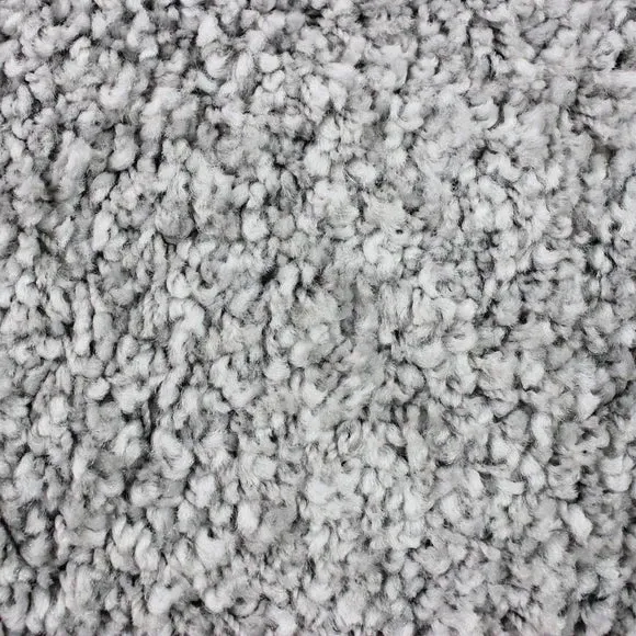 Round Shaggy Rug - Grey, Synthetic