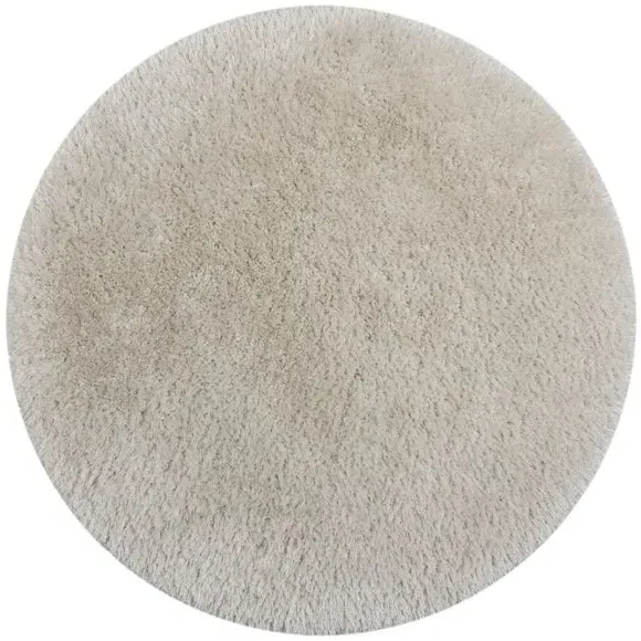 Round Shaggy Rug - Ivory, Polyester